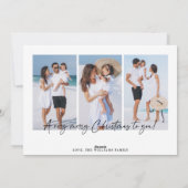 モダンな写真コラージュのハワイアン ホリデー カード メレ カリキマカ (裏面)