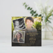 モダンな写真コラージュの退職パーティー 招待状 (スタンド正面)