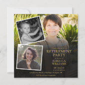 モダンな写真コラージュの退職パーティー 招待状 (正面)