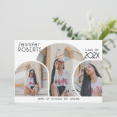 モダンな写真コラージュ卒業発表 シーズンカード (スタンド正面)