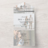 モダンな写真コラージュ結婚式 オールインワン招待状 (内側)