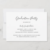 モダンな写真コラージュ おしゃれな卒業式 招待状 (裏面)