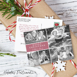モダンな写真コラージュ　クリスマスおめでとう シーズンポストカード