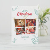 モダンな写真コラージュ クリスマス ホリデー カード (スタンド正面)