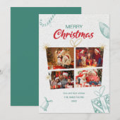 モダンな写真コラージュ クリスマス ホリデー カード (正面/裏面)