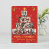 モダンな写真コラージュ クリスマス ホリデー カード (スタンド正面)