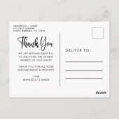 モダンな写真コラージュ ベビー サンクス アナウンスメント ポストカード (裏面)