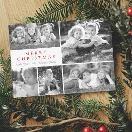 モダンな写真コラージュ メリークリスマス フラット シーズンカード