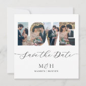 モダンな写真コラージュ 保存日 愛の手紙 セーブザデート (正面)
