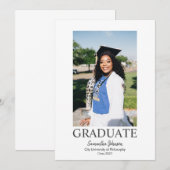 モダンな写真コラージュ 卒業発表 招待状 (正面/裏面)