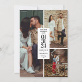 モダンな写真コラージュ Save The Date ご案内 セーブザデート (正面)