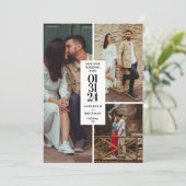 モダンな写真コラージュ Save The Date 招待状 (スタンド正面)