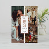 モダンな写真コラージュ Save The Date 箔招待状 (立ち正面)