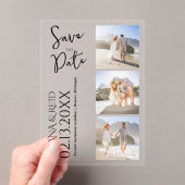 モダンな写真コラージュ Save the Date 結婚式 アクリル招待状 (インサイチュ (ポータブル))