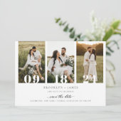 モダンな写真コラージュQRコードでSave The Date 招待状 (スタンド正面)