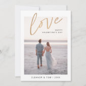 モダンな写真スクリプトラブ ハッピー バレンタインデー シーズンカード (正面)