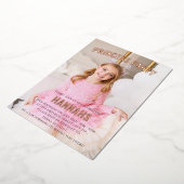 モダンな写真プリンセスパーティー誕生日 箔招待状 (回転した状態)