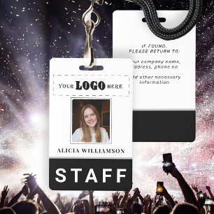 モダンな写真ロゴの会社のスタッフID バッジ