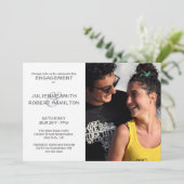 モダンな写真付きエンゲージメント ウェディング シャワー招待状 招待状 (スタンド正面)