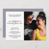 モダンな写真付きエンゲージメント ウェディング シャワー招待状 招待状 (正面/裏面)