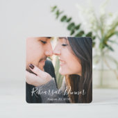 モダンな写真付きリハーサルディナー招待状 招待状 (スタンド正面)