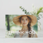 モダンな写真付き卒業お礼カード サンキューカード (スタンド正面)