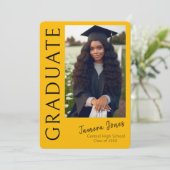 モダンな写真付き卒業招待状 招待状 (スタンド正面)