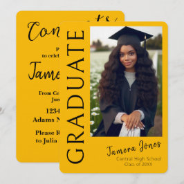 モダンな写真付き卒業招待状 招待状