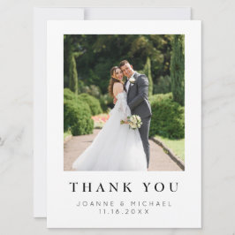 モダンな写真付き結婚式のお礼カード(名入れ可能) カード