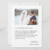 モダンな写真付き結婚式のお礼カード(名入れ可能) カード (裏面)