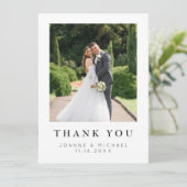モダンな写真付き結婚式のお礼カード(名入れ可能) カード (スタンド正面)