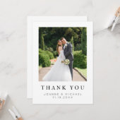 モダンな写真付き結婚式のお礼カード(名入れ可能) カード (正面/裏面インサイチュ)