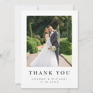 モダンな写真付き結婚式のお礼カード(名入れ可能) カード
