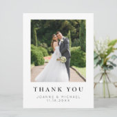 モダンな写真付き結婚式のお礼カード(名入れ可能) カード (スタンド正面)