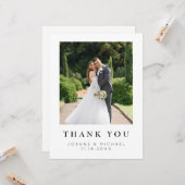 モダンな写真付き結婚式のお礼カード(名入れ可能) カード (正面/裏面インサイチュ)