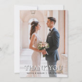 モダンな写真付き結婚式のお礼カード(名入れ可能) 招待状 (正面)