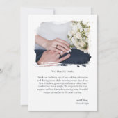 モダンな写真付き結婚式のお礼カード(名入れ可能) 招待状 (裏面)