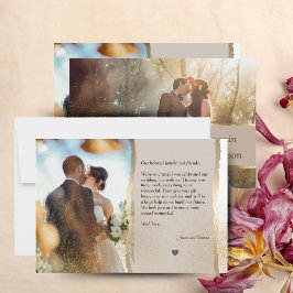 モダンな写真付き結婚式の感謝状カード 5x7 サンキューカード