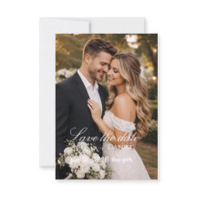 モダンな写真付き結婚式延期案内フラットカード