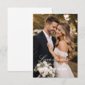 モダンな写真付き結婚式延期案内フラットカード セーブザデート (正面/裏面)