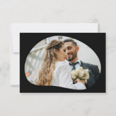 モダンな写真付き結婚式延期案内状 招待状 (裏面)