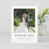 モダンな写真付き結婚式御礼カード（名入れカスタマイズ可能） サンキューカード (スタンド正面)