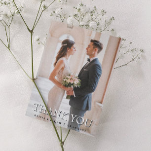 モダンな写真付き結婚式御礼カード(名入れ可能) カード