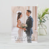 モダンな写真付き結婚式御礼カード(名入れ可能) カード (スタンド正面)