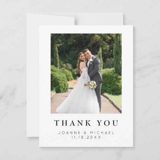 モダンな写真付き結婚式御礼カード(名入れ対応) カード (正面)