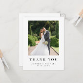 モダンな写真付き結婚式御礼カード(名入れ対応) カード (正面/裏面インサイチュ)