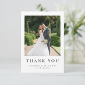 モダンな写真付き結婚式御礼カード(名入れ対応) カード (スタンド正面)