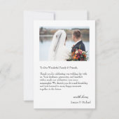 モダンな写真付き結婚式御礼カード(名入れ対応) カード (裏面)