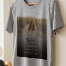 モダンな写真入りカスタムネーム卒業記念Tシャツ Tシャツ