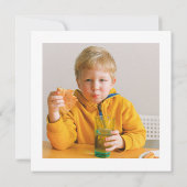 モダンな写真入りピザの誕生日パーティー サンキューカード (裏面)